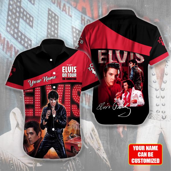 Personalized Elvis Presley Short Sleeve Dress Shirt - HUANNM 4599