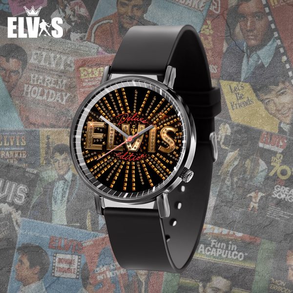 Elvis Presley Black Leather Watch - TANTN 5940