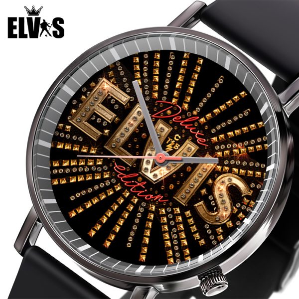 Elvis Presley Black Leather Watch - TANTN 5940