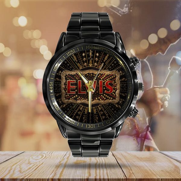 Elvis Presley Black Stainless Steel Watch - GNE 313