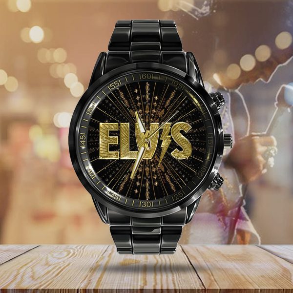 Elvis Presley Black Stainless Steel Watch - TANTN 6014