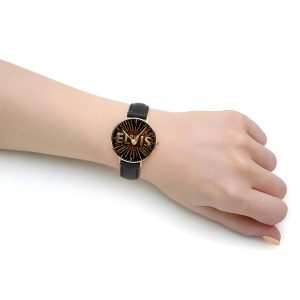 Elvis Presley Black Stitched Leather Watch - TANTN 5941