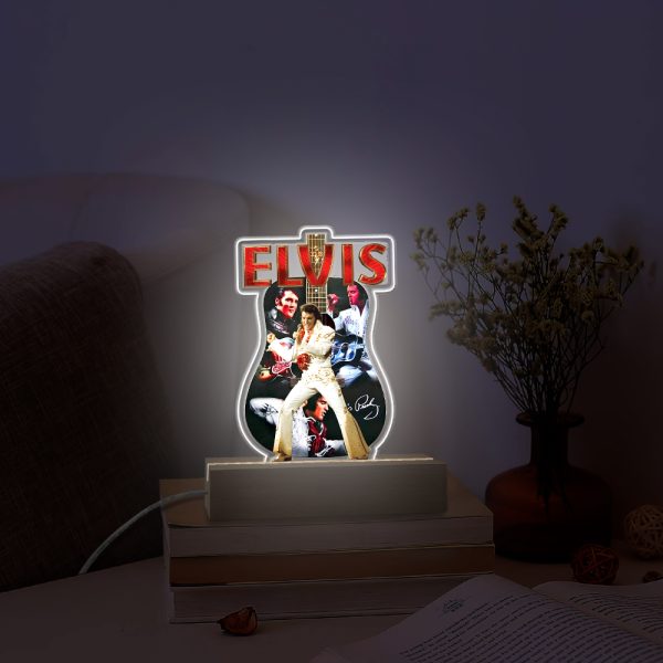 Elvis Presley Led Light with Wooden Base (7 Colors) - HOATT 4748