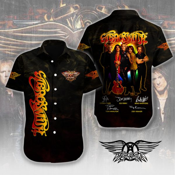 Aerosmith Short Sleeve Dress Shirt - HUANNM 4773