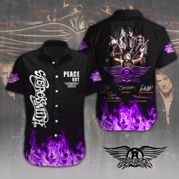 Aerosmith Short Sleeve Dress Shirt - HUANNM 4783