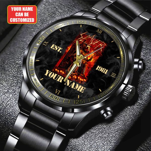 Personalized Slayer Black Stainless Steel Watch - HUANNM 4885