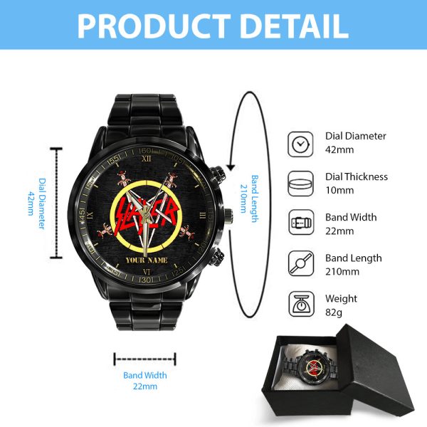 Personalized Slayer Black Stainless Steel Watch - HUANNM 4889