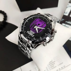 Deep Purple Alloy Quartz Watch - HUANNM 4893.1