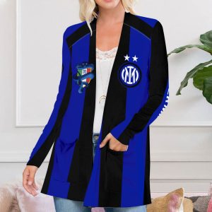 Personalized Inter Milan FC Women's Patch Pocket Cardigan - HUANNM 4910