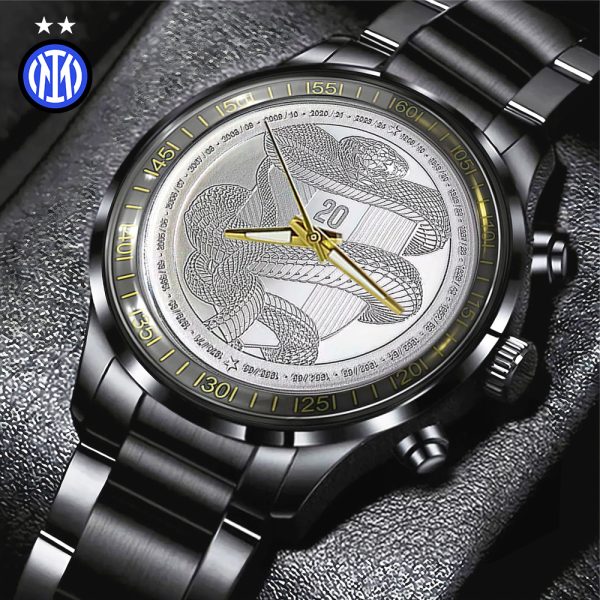 Inter Milan FC Black Stainless Steel Watch - TANTN 6096