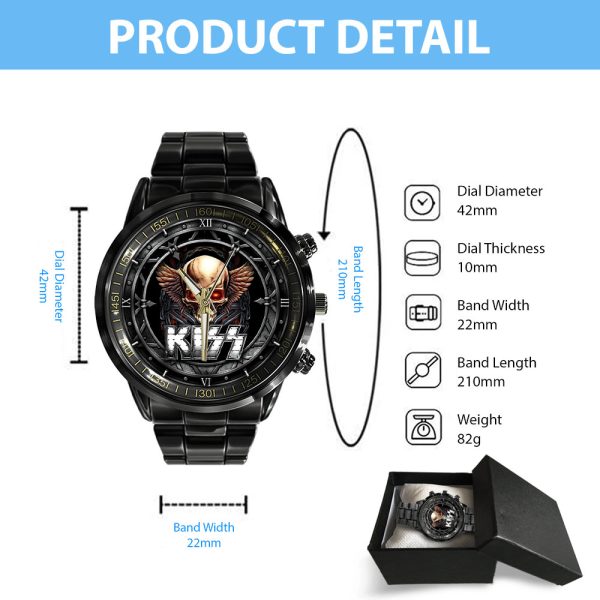 Kiss Band Black Stainless Steel Watch - GNE 311