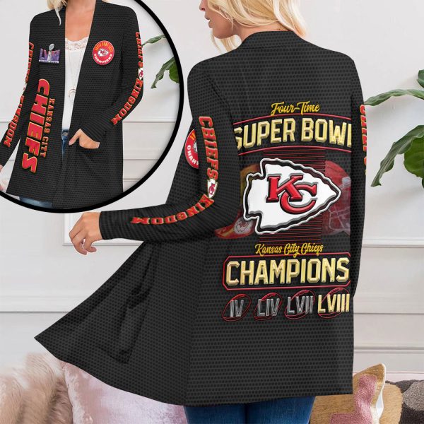 Kansas City Chiefs Women's Patch Pocket Cardigan - HUANNM 3888