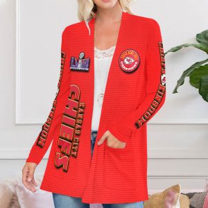 Kansas City Chiefs Women's Patch Pocket Cardigan - HUANNM 4015