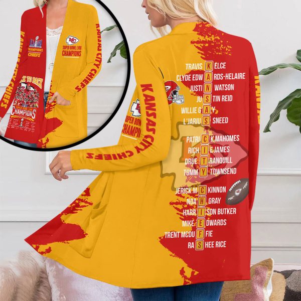 Kansas City Chiefs Women's Patch Pocket Cardigan - HUANNM 4108