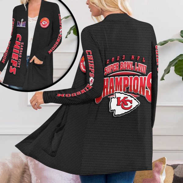 Kansas City Chiefs Women's Patch Pocket Cardigan - HUANNM 4273