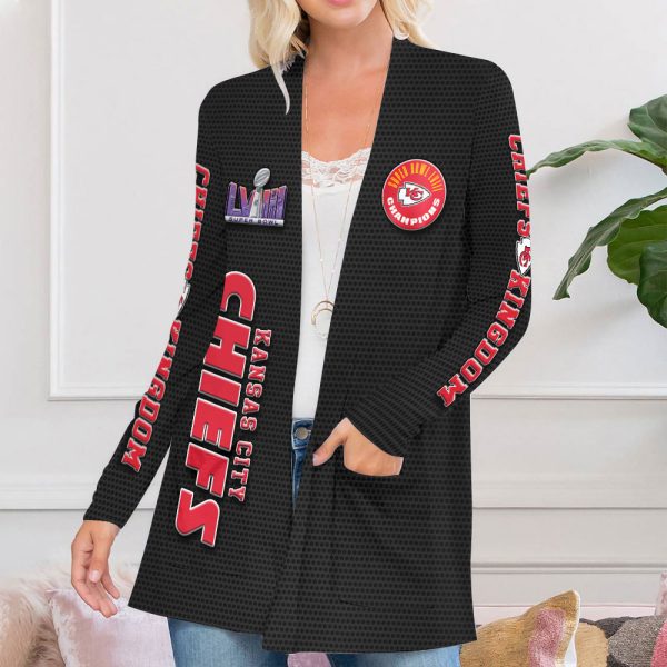 Kansas City Chiefs Women's Patch Pocket Cardigan - HUANNM 4273