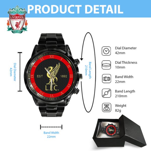 Liverpool Black Stainless Steel Watch - TANTN 5676