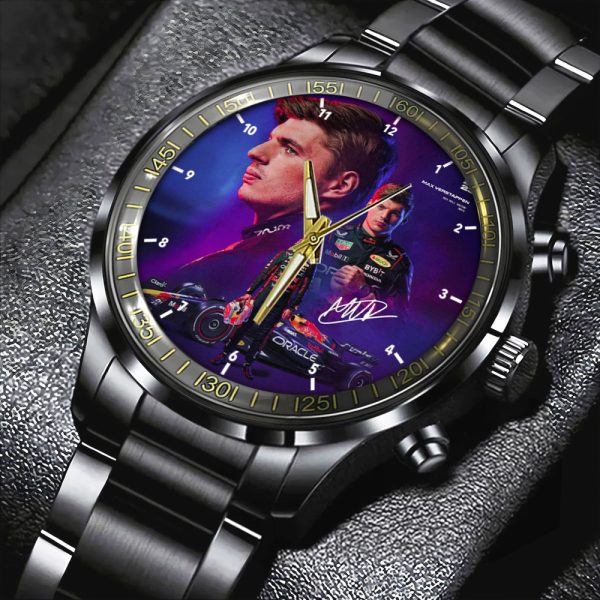 Red Bull Racing F1 x Max Verstappen Black Stainless Steel Watch - HOATT 4635