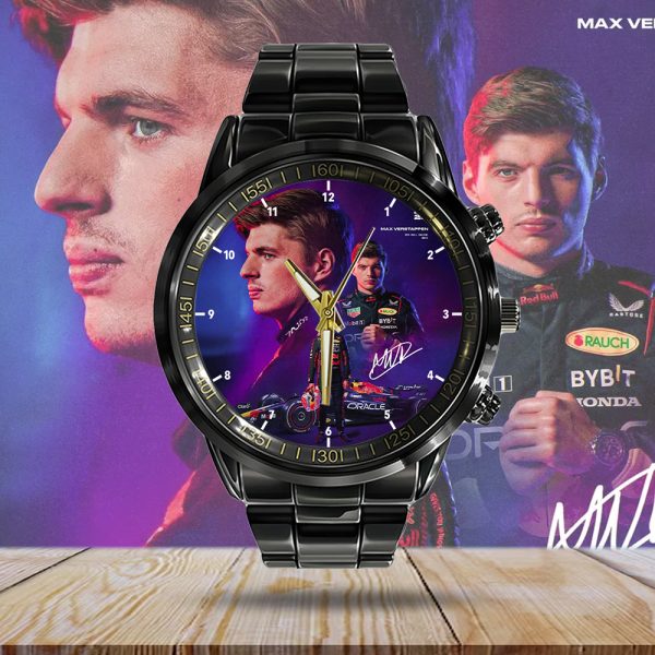 Red Bull Racing F1 x Max Verstappen Black Stainless Steel Watch - HOATT 4635