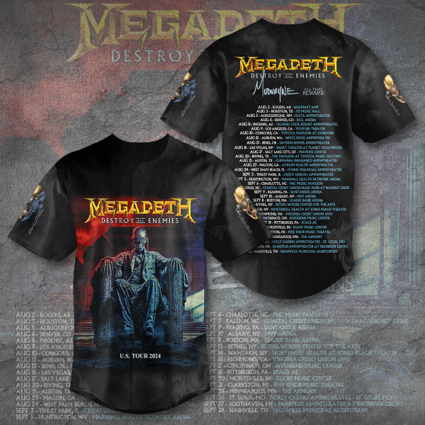 Megadeth Band Baseball Jersey - TANTN 6149