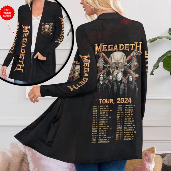 Personalized Megadeth Band Women's Patch Pocket Cardigan - HUANNM 4901