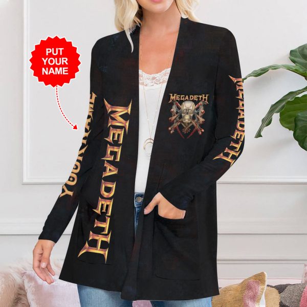 Personalized Megadeth Band Women's Patch Pocket Cardigan - HUANNM 4901