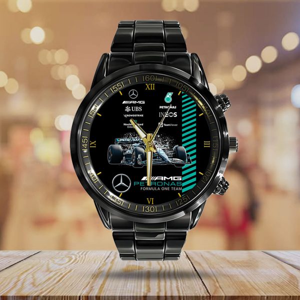 Mercedes-AMG Petronas F1 Black Stainless Steel Watch - HOATT 4597