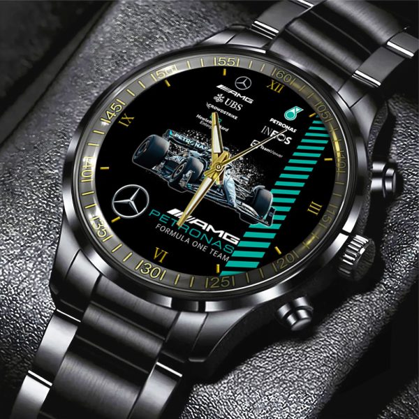 Mercedes-AMG Petronas F1 Black Stainless Steel Watch - HOATT 4597