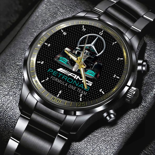 Mercedes-AMG Petronas F1 Black Stainless Steel Watch - HOATT 4639