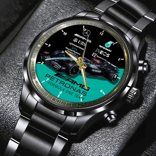 Mercedes-AMG Petronas F1 Black Stainless Steel Watch - HOATT 4684