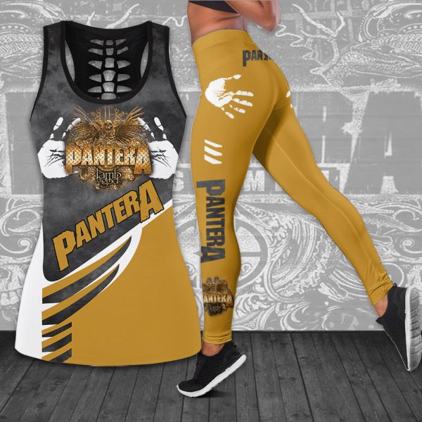 Pantera Hollow Tank Top Leggings - ANHNV 4278