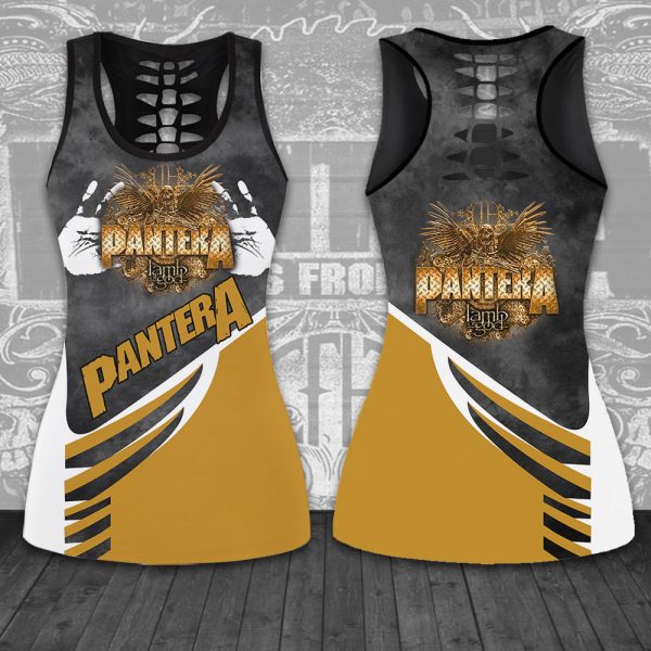 Pantera Hollow Tank Top Leggings - ANHNV 4278