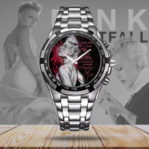 P!nk Alloy Quartz Watch - HOATT 4698