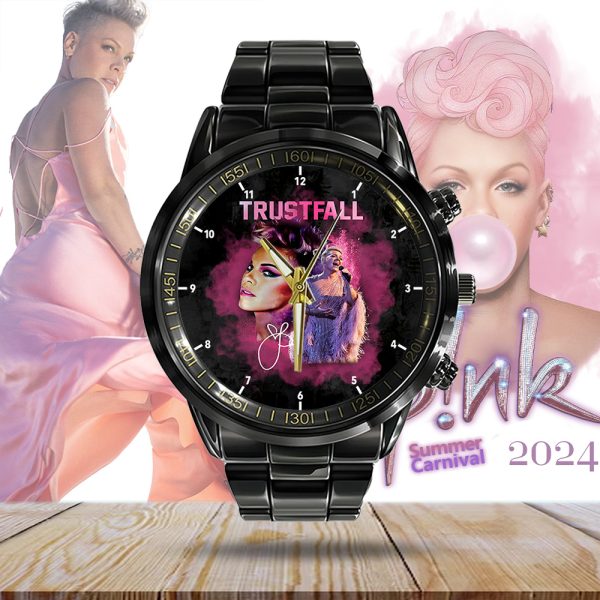 P!nk Black Stainless Steel Watch - HOATT 4580