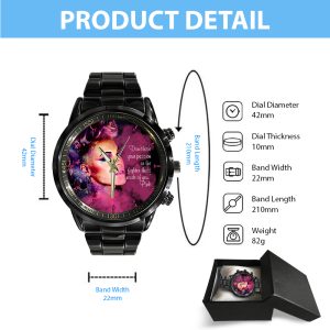 P!nk Black Stainless Steel Watch - HOATT 4622