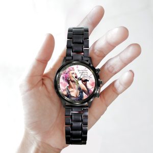 P!nk Black Stainless Steel Watch - HOATT 4623