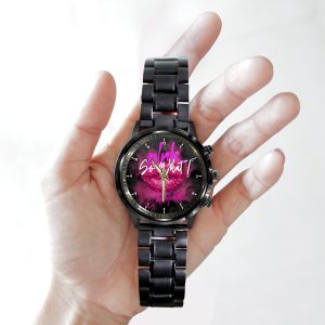 P!nk Black Stainless Steel Watch - HOATT 4637