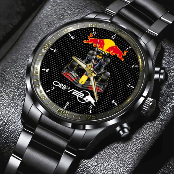 Red Bull Racing F1 Black Stainless Steel Watch - HOATT 4650