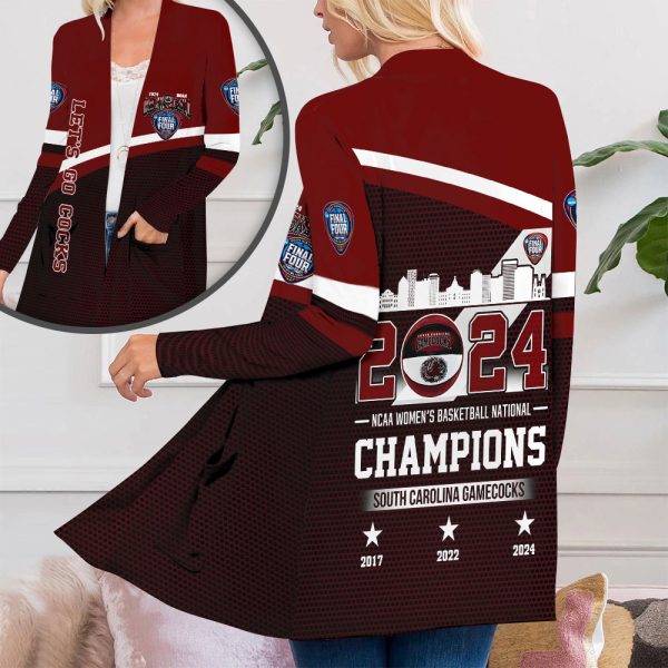 South Carolina Gamecocks Women's Basketball Women's Patch Pocket Cardigan - HUANNM 4683