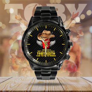 Toby Keith Black Stainless Steel Watch - HUANNM 4836