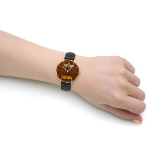 Toby Keith Black Stitched Leather Watch - HUANNM 4838