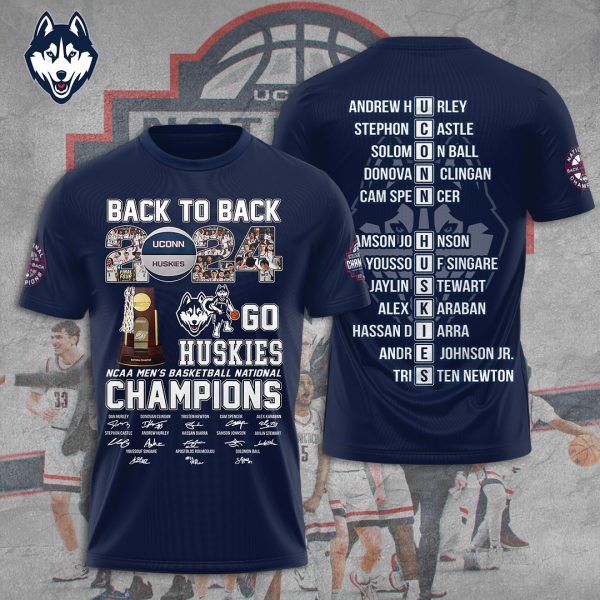 UConn Huskies Men's Basketball 3D Apparel - TANTN 5786