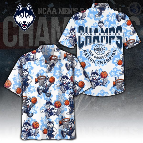 UConn Huskies Men's Basketball 3D Hawaii Shirt - HUANNM 4696