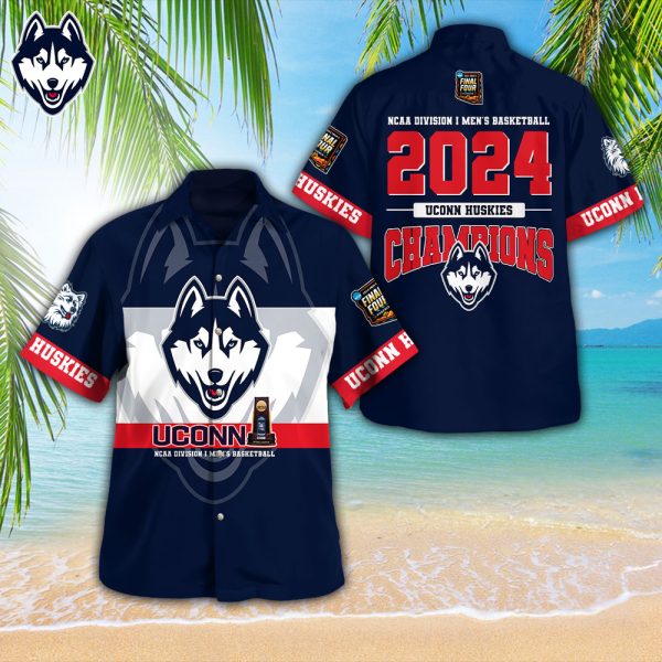 UConn Huskies Men's Basketball 3D Hawaii Shirt - HUANNM 4692