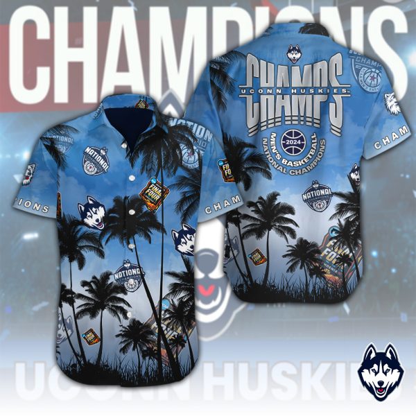 UConn Huskies Men's Basketball Short Sleeve Dress Shirt - HUANNM 4691