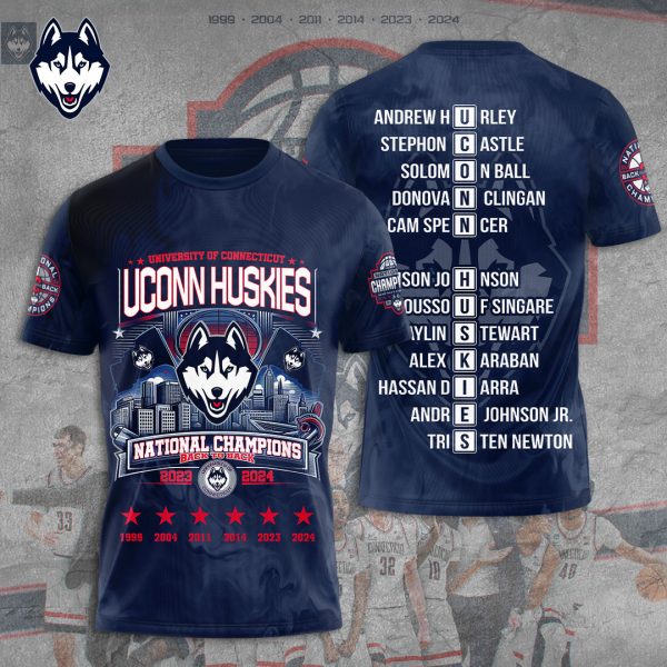 UConn Huskies Men's Basketball 3D Apparel - TANTN 5858