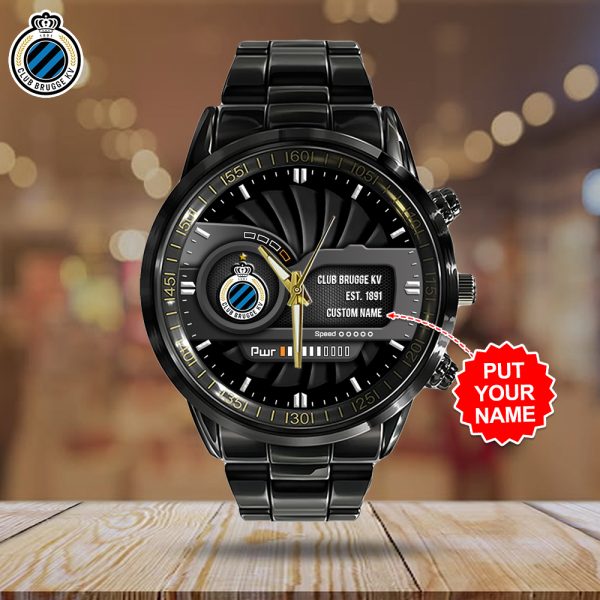 Personalized Club Brugge K.V. Black Stainless Steel Watch - HUANNM 5216