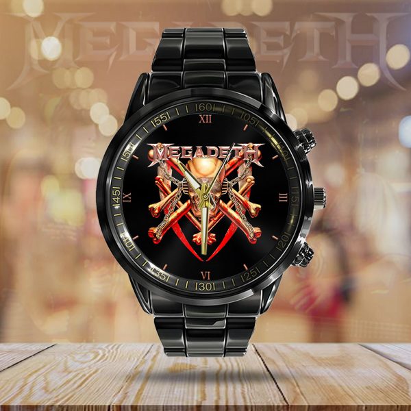 Megadeth Band Black Stainless Steel Watch - HUANNM 5040