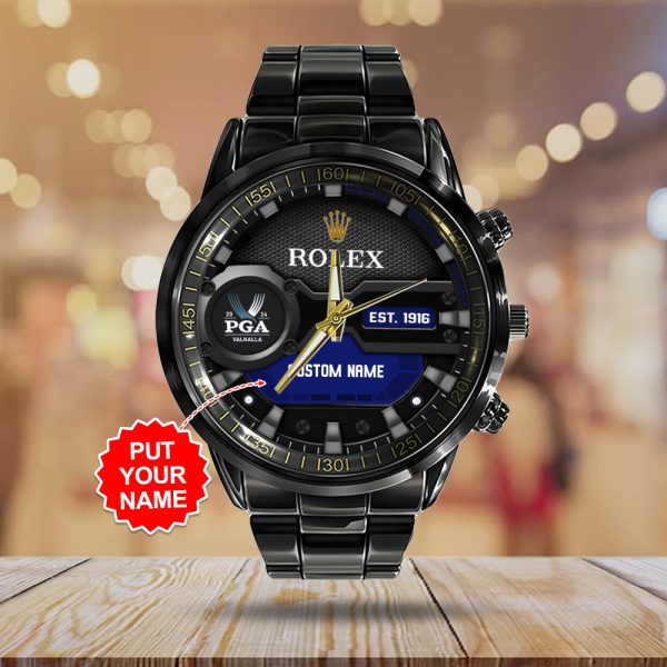 Personalized Golf PGA Championship x Rolex Black Stainless Steel Watch - MAITM 6604