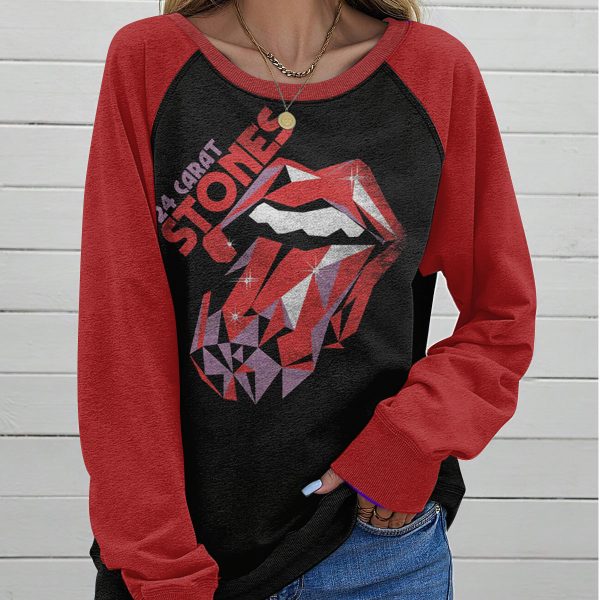 The Rolling Stones Round Neck Raglan Sleeve Sweatshirt – MAITM 6846